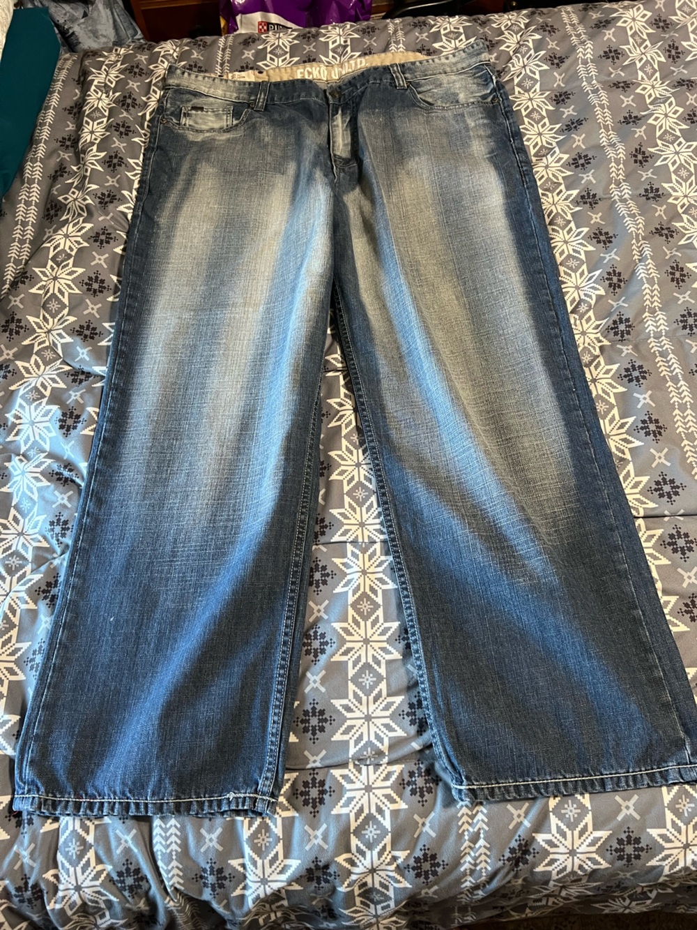 Ecko Unlimited Faded Blue Relaxed Jeans